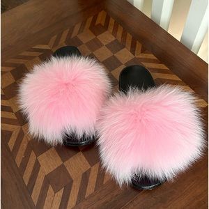 Pink furry slides